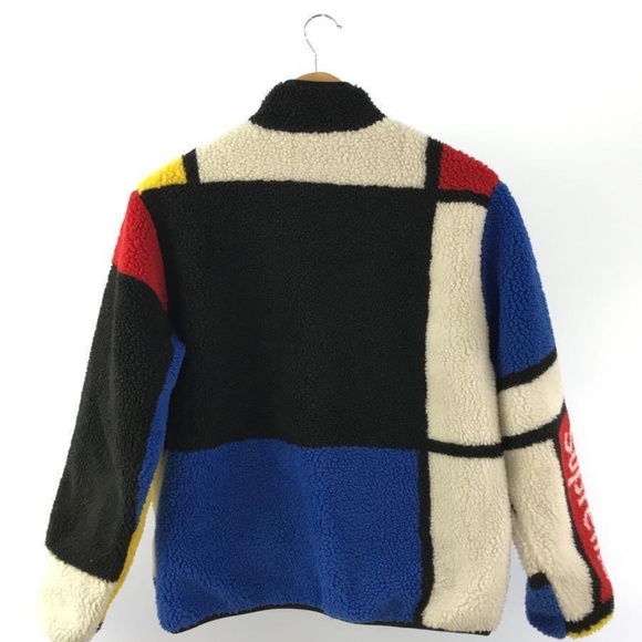 Supreme Reversible Colorblocked Fleece Jacket FW20 Size Large Piet Mondiran - Picture 2 of 6